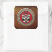 [600] Teutonische wapenschild Vierkante Sticker (Tas)