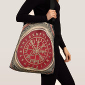 [600] Vegvisir - Viking Gold Magic Runass Crossbody Tas (Dichtbij)