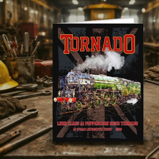 60163 Tornado  Stoomtrein Locomotief Bedankkaart
