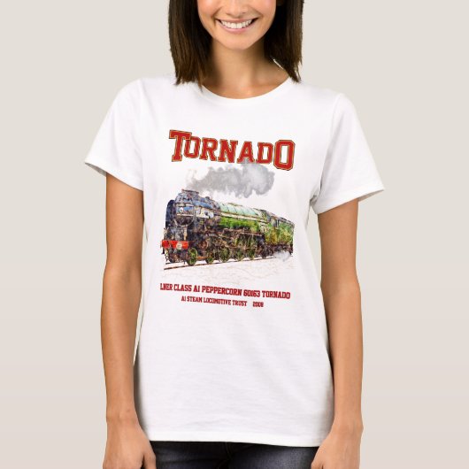 60163 Tornado  Stoomtrein Locomotief T-shirt (Voorkant)