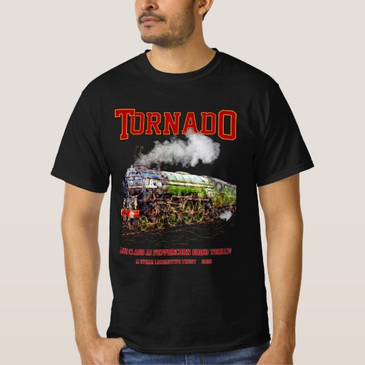 60163 Tornado  Stoomtrein Locomotief T-shirt (Voorkant)
