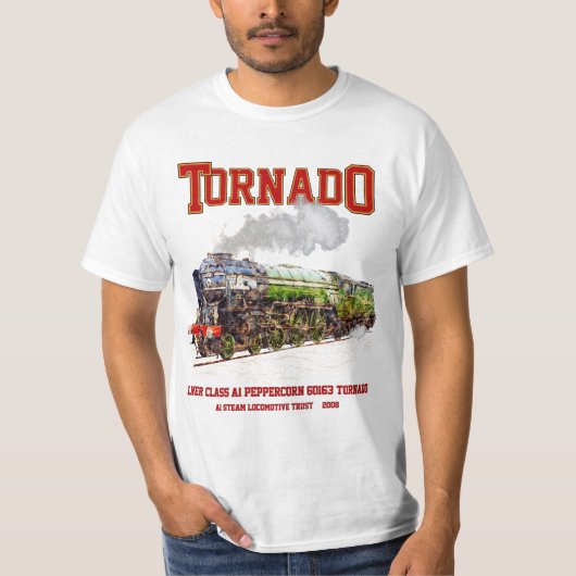 60163 Tornado  Stoomtrein Locomotief T-shirt (Voorkant)