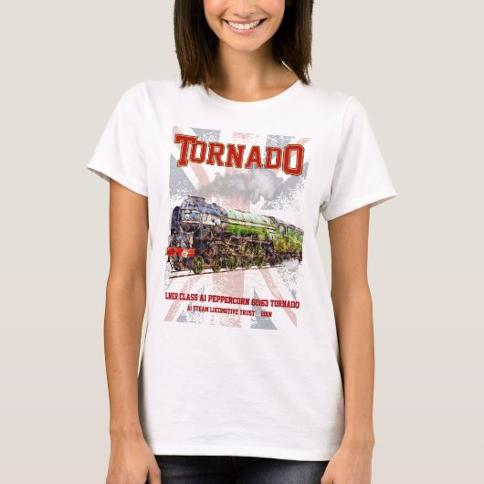 60163 Tornado  Stoomtrein Locomotief T-shirt (Voorkant)