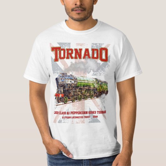 60163 Tornado Stoomtrein Locomotief T-shirt (Voorkant)