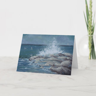 6037 Splashing Waves op Rocks Birthday-kaart Kaart