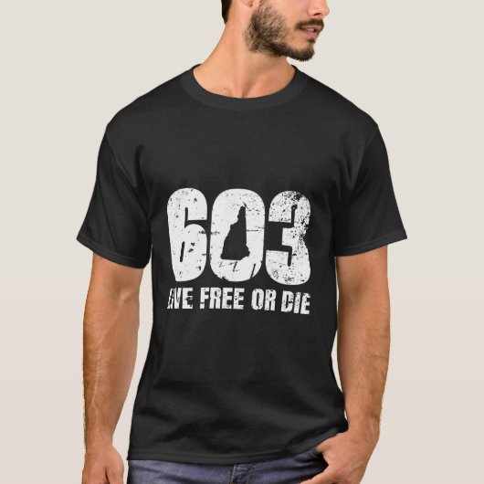 603 New Hampshire live gratis of sterven T-shirt (Voorkant)