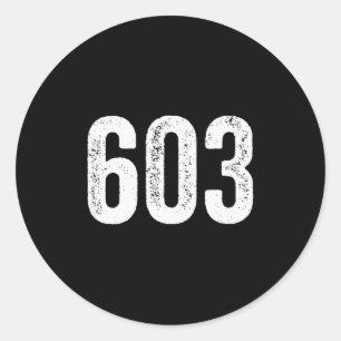 603 Noodlijdend New Hampshire Netnummer Ronde Sticker