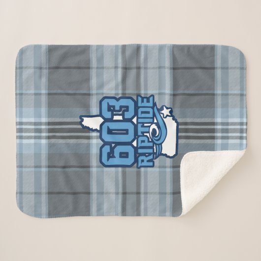 603 Riptide Sherpa Blanket (Grijs Plaid) Sherpa Deken (Voorkant (horizontaal))