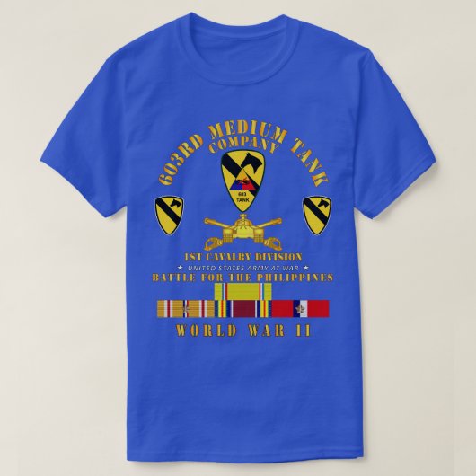 603e Medium Tank Co 1e Cav Phil WWII w PAC SVC (Design voorkant)