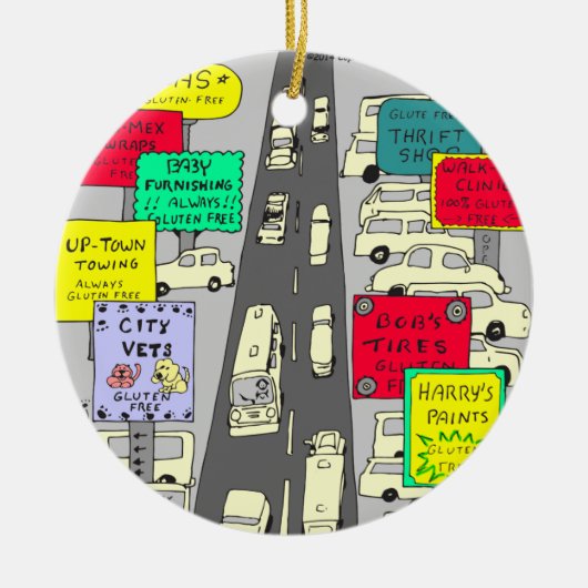 606 glutenvrije cartoon keramisch ornament (Voorkant)