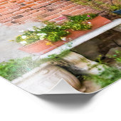 6090-bakstenen muur met Planten Foto Afdruk (Hoek)