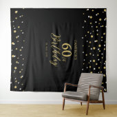 60 | 60e verjaardag van Gold & Black - achtergrond Wandkleed (In Situ (horizontaal))