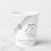 60/75 jaar diamanten bruiloft papieren bekers (Voorkant)