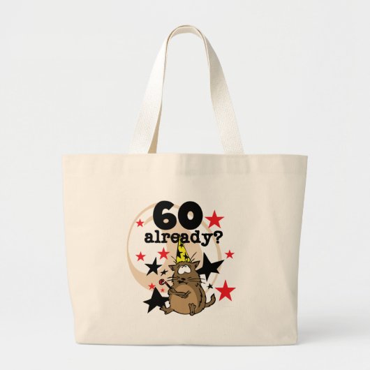 60 Al 's ochtends Grote Tote Bag (Voorkant)
