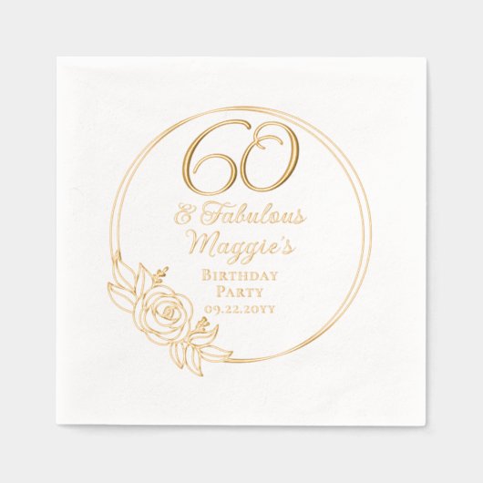 60 and Fabulous 60th Birthday Party Folie gestempe Folie Servetten (Voorkant)