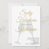 60 and Fabulous | 60th Birthday Party Gold Script Kaart (Voorkant)