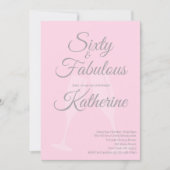 60 and Fabulous | 60th Birthday Party Pink Script Kaart (Voorkant)