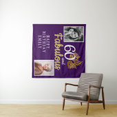 60 and Fabulous Gold Foliage 2 Foto Verjaardag Wandkleed (In Situ (horizontaal))