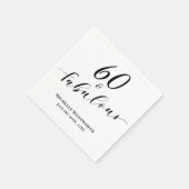 60 and Fabulous Sixtieth Birthday Elegant Script Servet (Hoek)