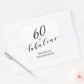 60 and Fabulous Sixtieth Birthday Elegant Script Vierkante Sticker (Envelop)