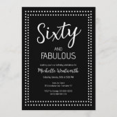 60 and Fabulous Sixtieth Birthday Party Kaart (Voorkant)