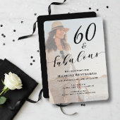 60 and Fabulous Sixtieth Birthday Photo Script Kaart