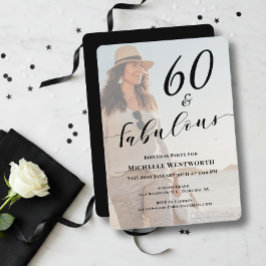 60 and Fabulous Sixtieth Birthday Photo Script Kaart