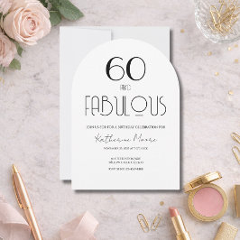 60 and Fabulous Sixty Birthday Invitation Kaart