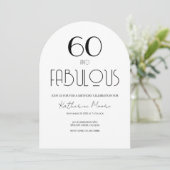 60 and Fabulous Sixty Birthday Invitation Kaart (Staand voorkant)