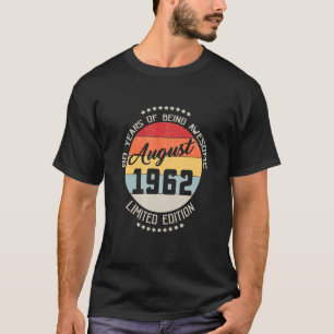 60 augustus 1962 zestigste verjaardag 60 jaar ames t-shirt