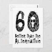 60 beter dan alternatief 60e grappige verjaardag Q Briefkaart (Voorkant / Achterkant)