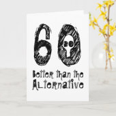 60 beter dan alternatief 60e grappige verjaardag Q Kaart (Gele Bloem)