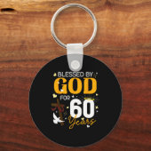 60 Birthday Blessed By God For 60 Years Old 60th B Sleutelhanger (Voorkant)