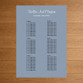 60 Blue Simple Wedding Seating Chart Poster