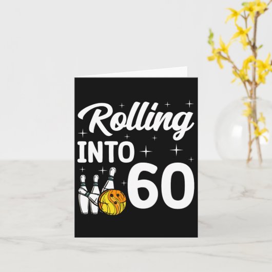 60 Bowling 60ste verjaardag Kaart (Gele Bloem)