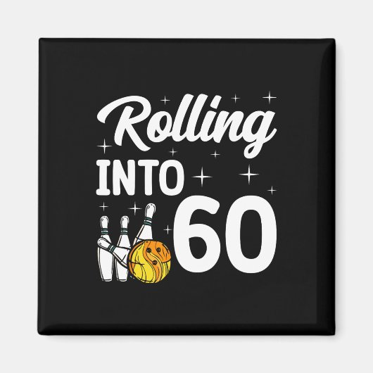 60 Bowling 60ste verjaardag Magneet (Voorkant)