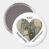 60 bruiloft Jubileum paar Keepsake hart foto Magneet (Voorkant / Achterkant)