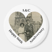 60 bruiloft Jubileum paar Keepsake hart foto Magneet (Voorkant)