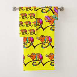 60 Chameleon Towels SET Bad Handdoek
