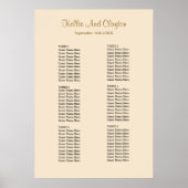 60 Champagne Wedding Seating Chart Poster (Voorkant)