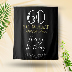 60 Dan Maar Grappige Quote Zwarte Elegante 60e Ver Wandkleed