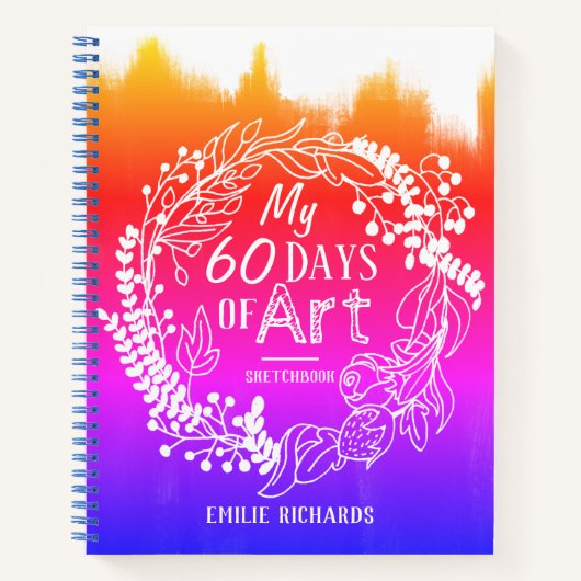 60 Days of Art Challenge Rainbow Sketchbook Notitieboek (Voorkant)