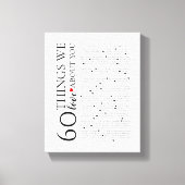 60 dingen waar we van houden, 70e verjaardag canvas afdruk (Voorkant)