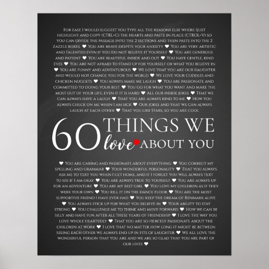 60 dingen waar we van houden, 70e verjaardag poster (Voorkant)