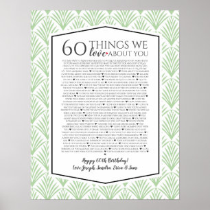 60 dingen waar we van houden, Art Deco fan 1920 Poster