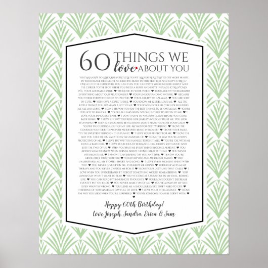 60 dingen waar we van houden, Art Deco fan 1920 Poster (Voorkant)