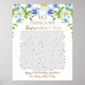 60 dingen waar we van houden over je blauwe witte poster (Voorkant)