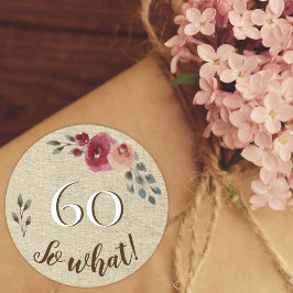 60 Dus wat een bijtende Waterverf drijft 60 jaar o Ronde Sticker