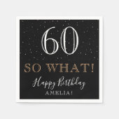 60 Dus wat een grappig zwart elegant 60ste verjaar Servet (Voorkant)