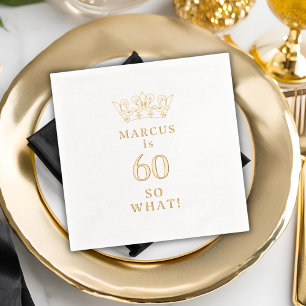 60 Dus wat een grappige Laurel Krans Kroon 60e ver Folie Servetten